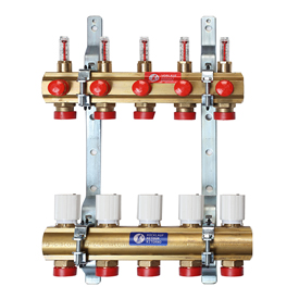 R553F Fußbodenheizungsverteiler mit Durchflussmengenmessern, Anschluss Eurokonus